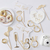 Gold Wedding Photo Booth Props - The Party Room